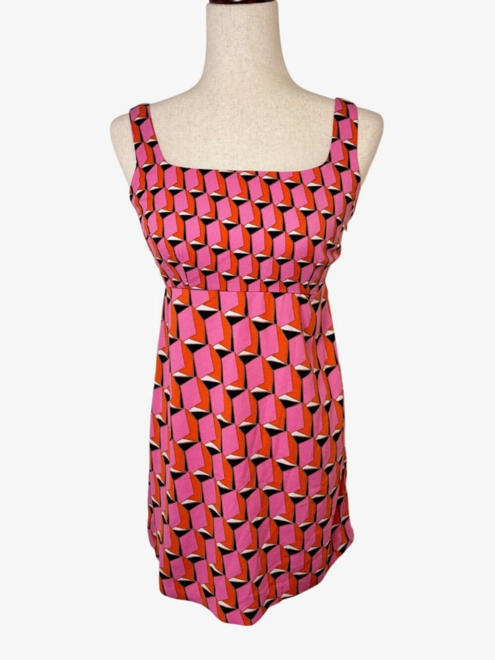 Diane von Furstenberg for Target Pink Orange Geometric Mini Dress Size 2